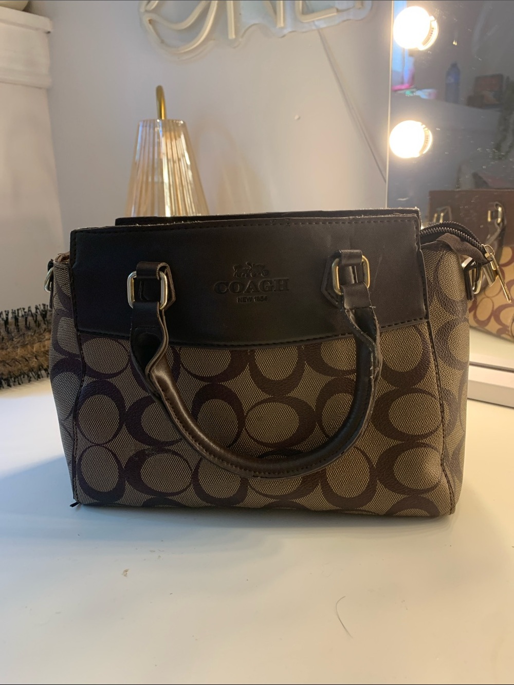 Brown iconic coach bag (also cross body strap)